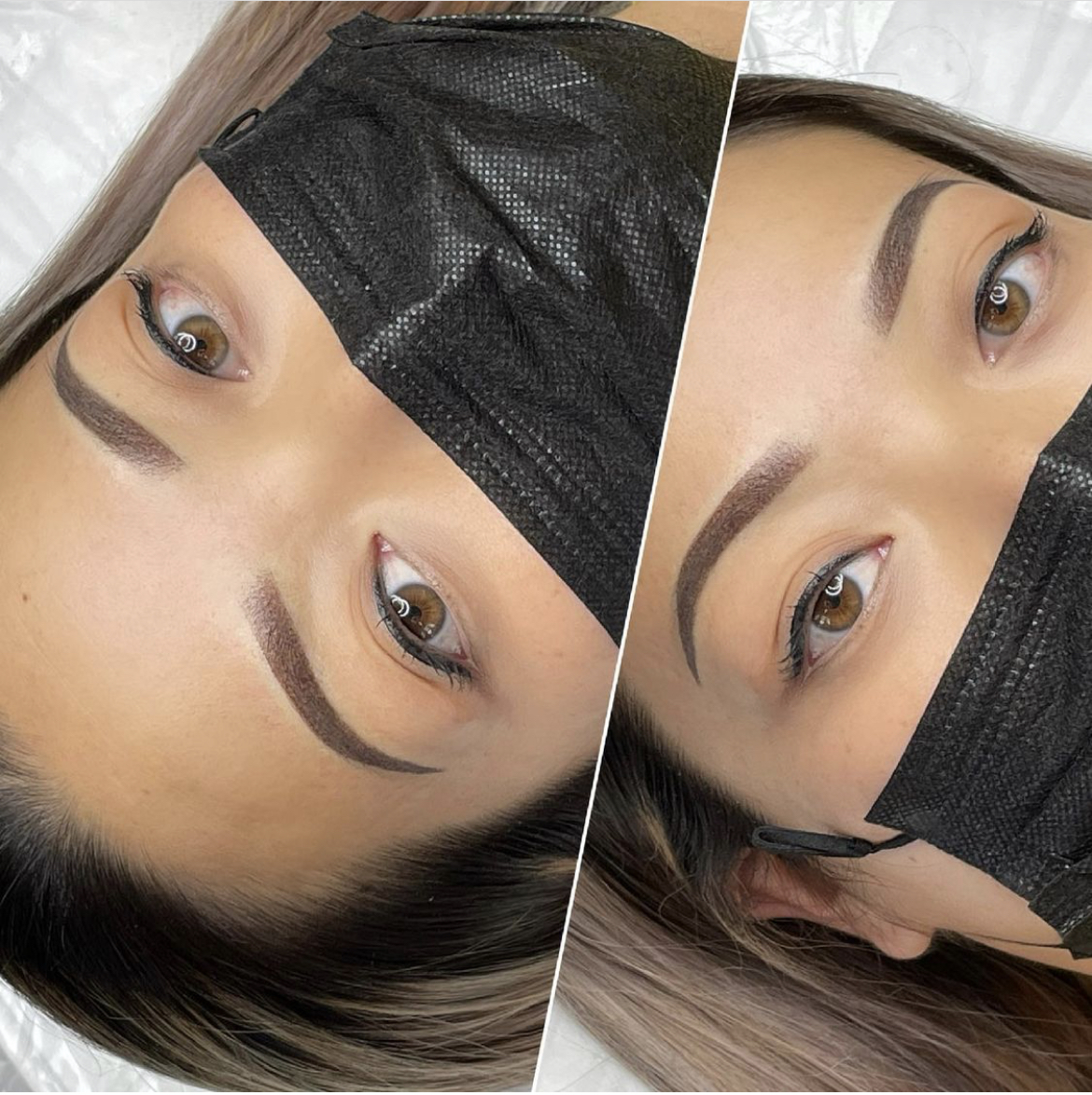 ombre microbladed combination semi-permanent tattoo brows